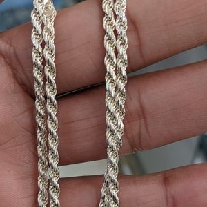 925 Sterling Silver Rope Chain 3mm 26 Inches